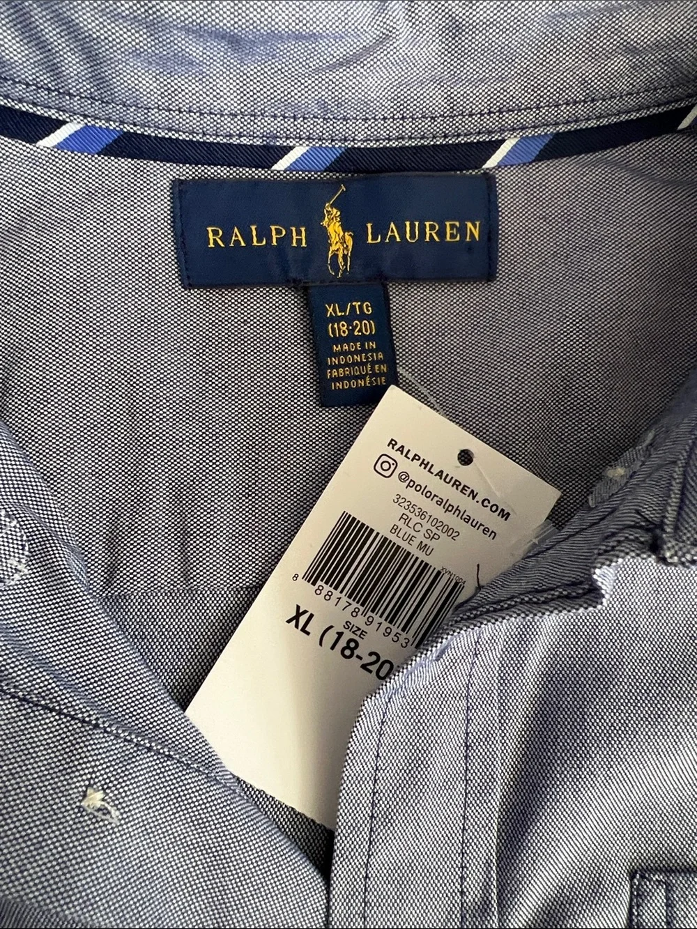 NWT Polo by Ralph Lauren Boys Short Sleeves Button Down Shirt Slate Blue